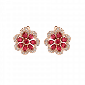 Chopard Jewelry: Precious Lace Ruby Mini Frou-Frou Earrings 848347-5002