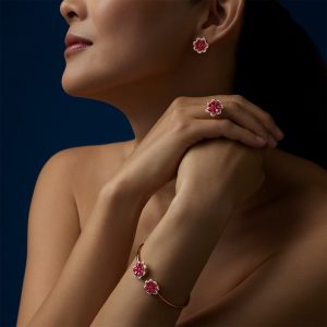 Chopard Jewelry: Precious Lace Ruby Mini Frou-Frou Earrings 848347-5002